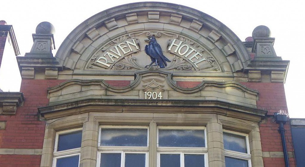 front of raven hotel